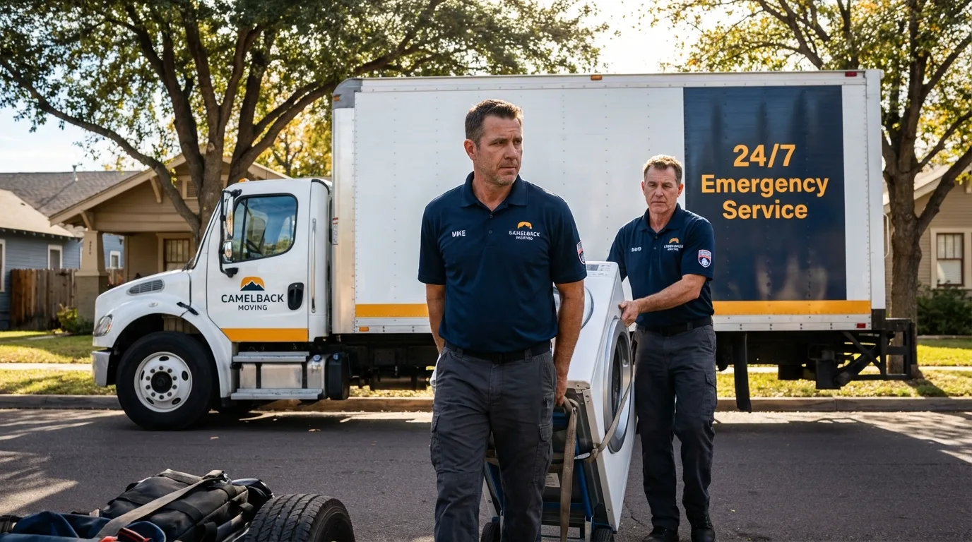 CamelBack Moving crew loading furniture in Hayes Center, NE
